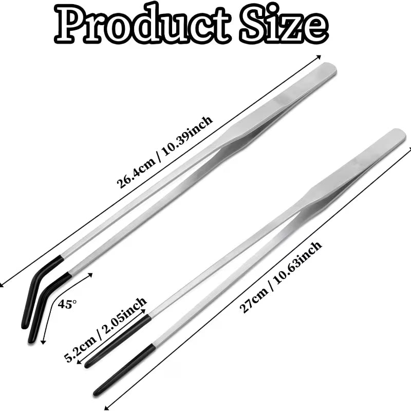 Reptile feeding tongs stainless steel